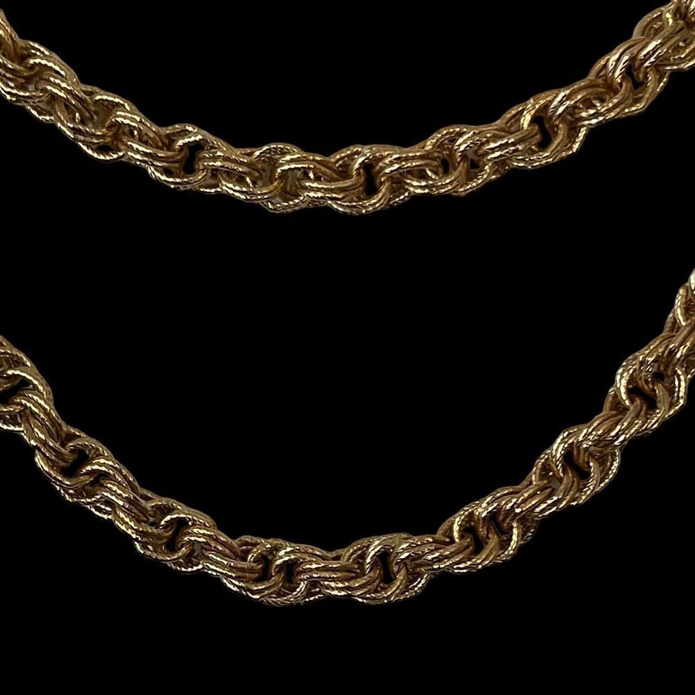 Vintage Signed Accessocraft NYC 32”L Necklace Gold-Tone Chunky Textured Chain - Picture 3 of 4